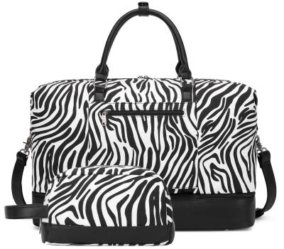 Women'S Travel Bag Striped Travel Bag Yoga Dry Wet Separation Bag Travel Bag