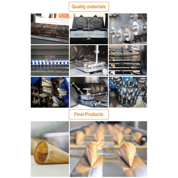 Commercial Biscuits Sugar Cone Production Line Rolled Wafer Machine