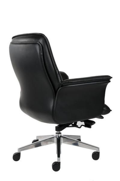 Middle Back Office Revolving Chair , DIOUS TUV Black Leather Desk Chair