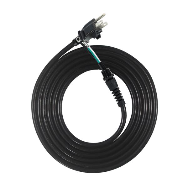 3P Open End Extension Cord, NEMA 5-15P Plug to Bare Wire, 14AWG  Power Cable with Strain Relief Cable Clip, Indoor/Outdoor Use