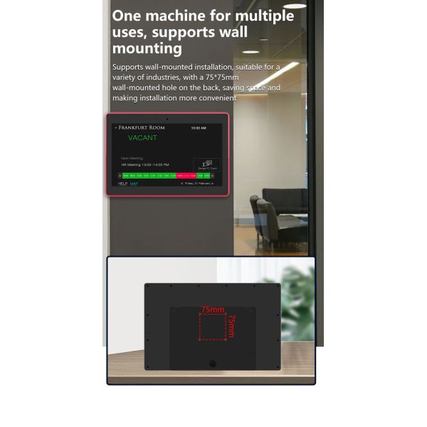 13.3Inch Wall Mounted Conference Room Tablet NFC/RFID POE Commercial Android Tablet Surrounding Led Light