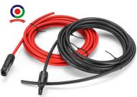 20 pés de cabo de extensão solar do único fio de 10AWG com fêmea e conectores machos