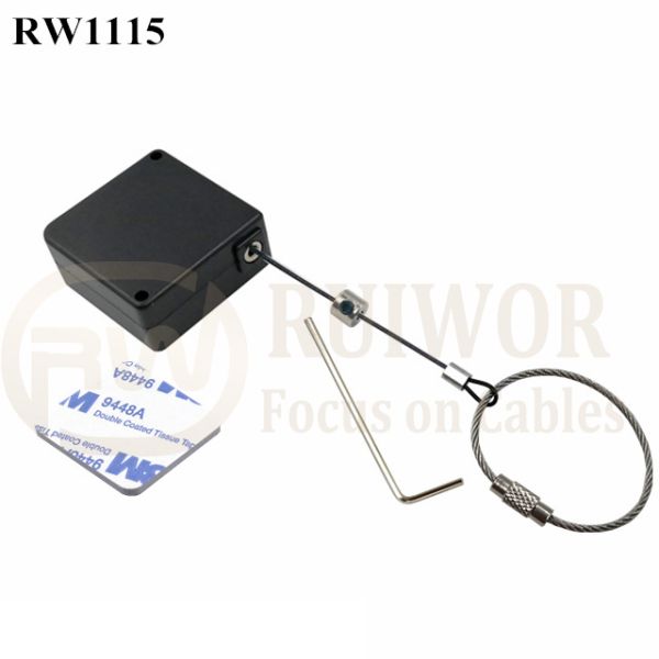 RW1115 Square Retail Security Tether Plus Wire Rope Ring Catch