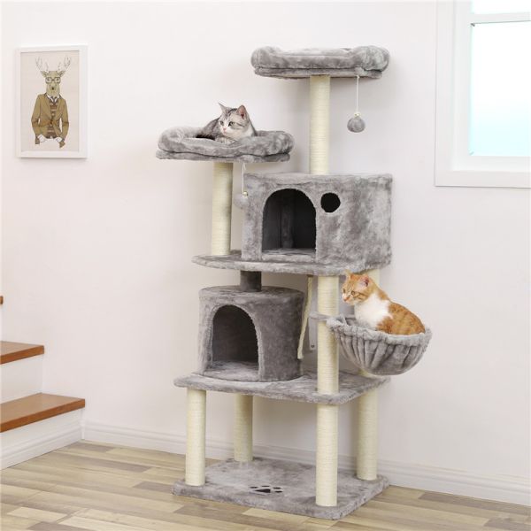 Unique Playhouse Cat Furniture Toys 45*55*152cm With Sisal Covered Ce Certification