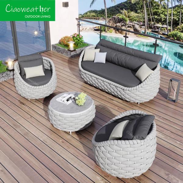 Outdoor Furniture Sectionals Patio Furniture Customize Garden Outdoor Sofas for Modern Courtyard Leisure Sofa Chair Set