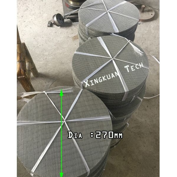 270mm Dia 60meshx0.19mm Wire Mesh Filter Discs For PP Material Production