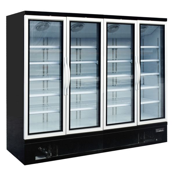 Fan Cooling Glass Door Freezer Merchandiser With Dixell Digital Thermostat