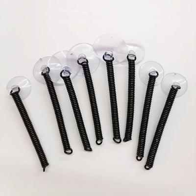 10CM Custom Black Sprial Tether With 90 Weld And Clear Sucker End