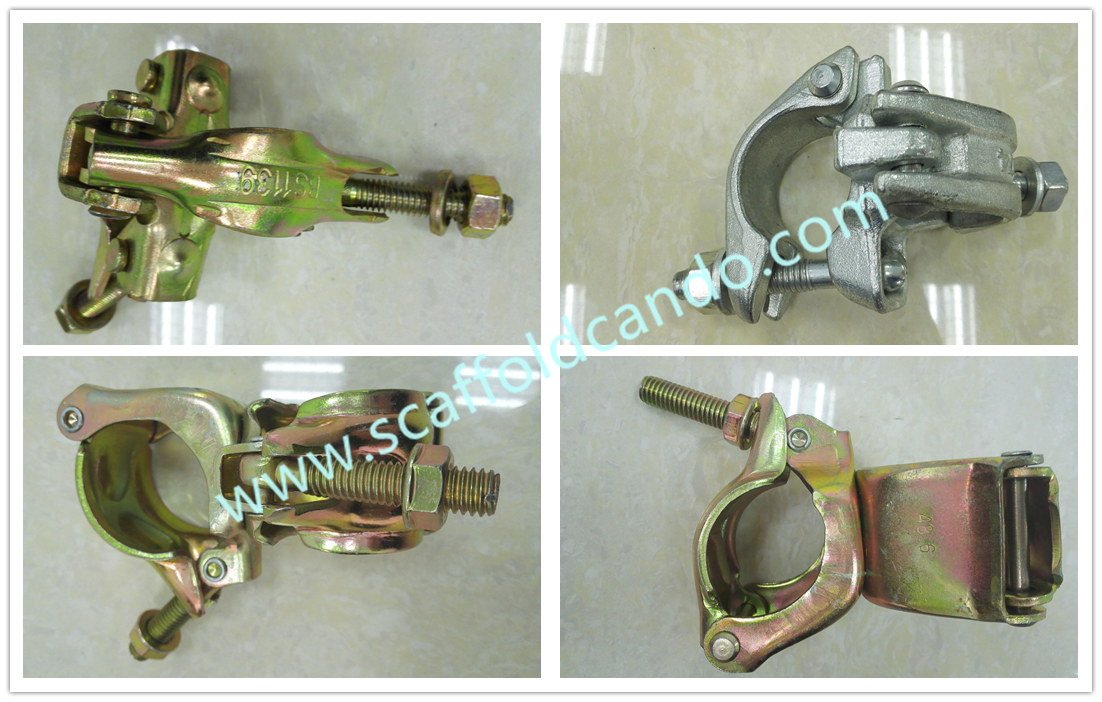 Q235 scaffold forged pressed double coupler fixed clamp for 48.3mm 48.6mm pipe BS1139, EN74 JIS to connect two pipes