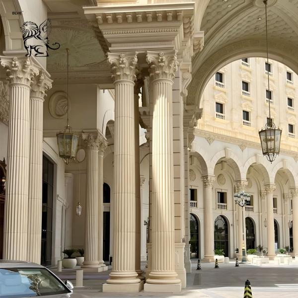 Natural Stone Marble Roman Column Spiral Grain Building Pillars Design Villa Corridor Decorative Luxury