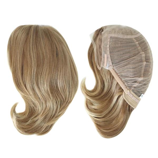 Jewish Wigs Brown Injection Silk Top Kosher Lace Front Jewish Wigs New Glueless Silk Top Human Hair short European Hair Jewish Wig