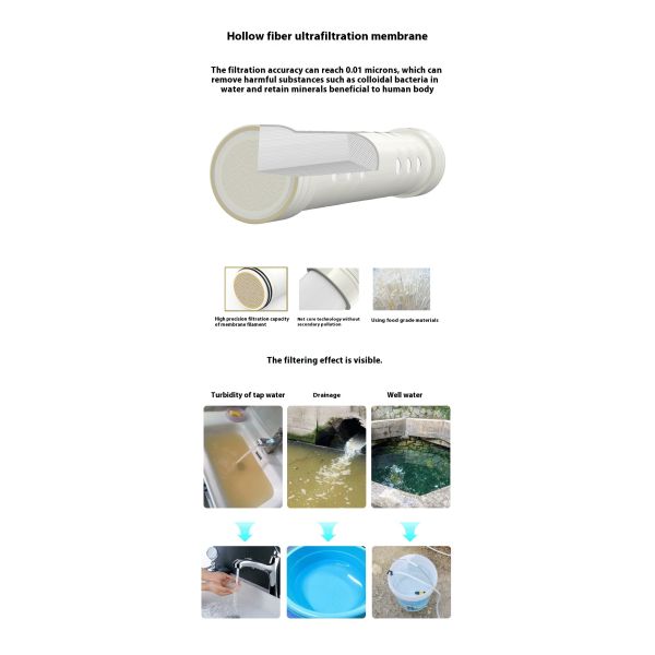 Kitchen Tap Ultrafiltration UV Water Filters Stainless Steel material 1000L/H
