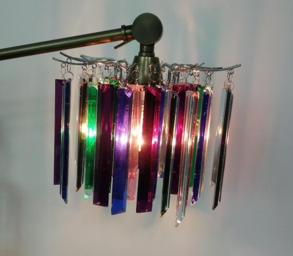 250*180MM Acrylic Beaded Pendant Shade DIY Chrome Plated For Frame