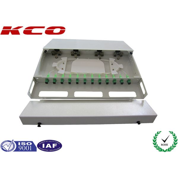 1U 19inch Standard Fiber Optic Rack Mount Patch Panels For Fiber Optic Distribution Frame
