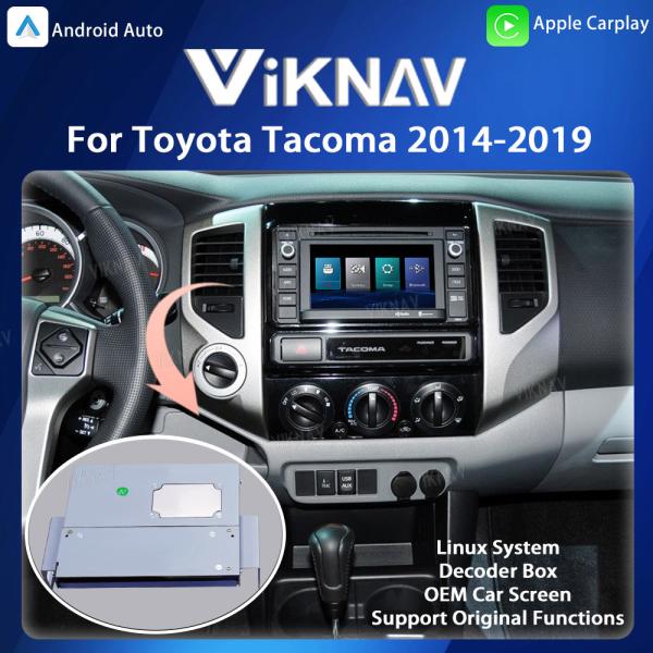 Viknav Linuxシステムデコーダーボックス Apple Android ワイヤレス Auto CarPlay トヨタ タコマ 2014-2019用