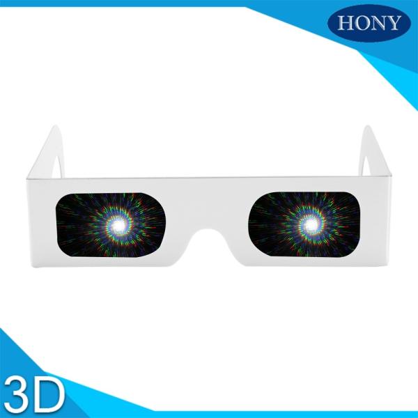 Paper Diffraction 3D Fireworks Glasses Spiral 3d Holographic Glasses Full Color Print