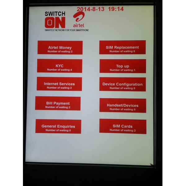 Bank/Hospital Web Based Token Number Queue Ticket Machine Queue Management Kiosk