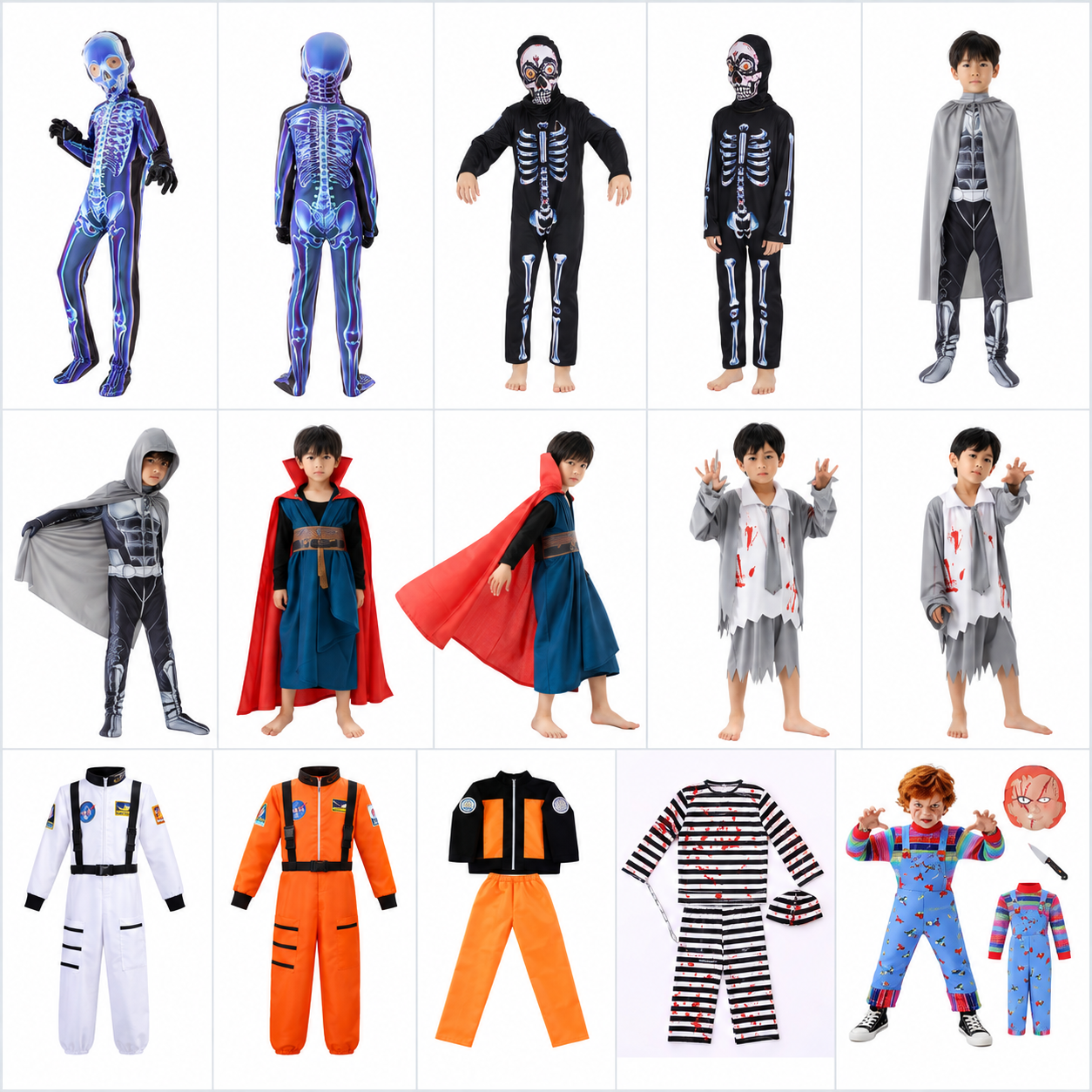 Wholesale Boys Halloween Costumes Kids Skeleton Vampire Zombie Astronaut Horror Spooky Cosplay Fancy Dress Party Outfits Children Role Play Costume Sets OEM ODM Manufacturer Supplier Patygr