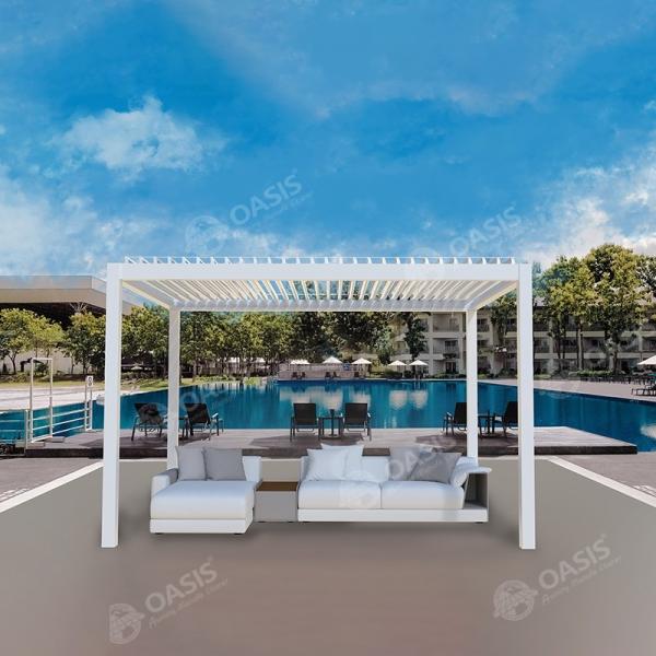 3X6m Aluminium Pergola With Motorized Louvers , Freestanding Aluminium Gazebo Adjustable