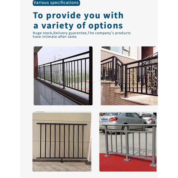 Stylish Indoor Stair Guardrail Iron Riser Flooring Balustrades Balcony Steel Railing