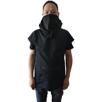 Cotton Short Sleeve PM2.5 Filter Men Pullover Hoodie