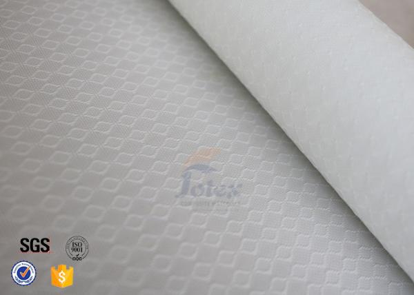 300g 0.009 White Silicone Fiberglass Fabric For BBQ Apron Fire Sparks Resistant