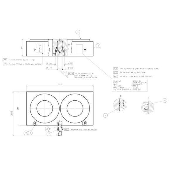 10mm Thread Hydraulic Jack Bolt Tensioning M72x6 For G70mec Exhaust Valve
