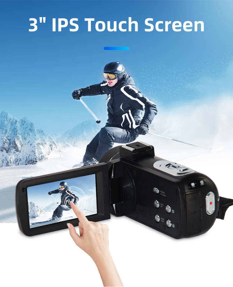 Newest 4K Video Camera Camcorder UHD Fill Light 3.0 IPS Touch Screen 18X Zoom Vlogging Camera for YouTube Live Streaming