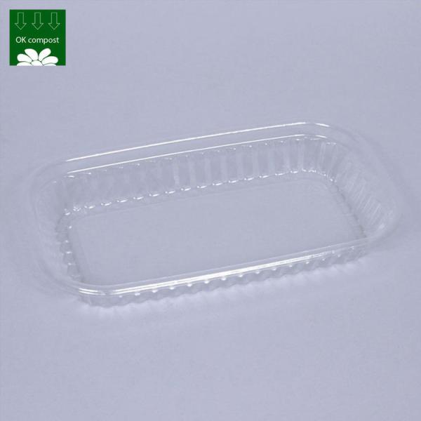 OEM Service 100% PLA Biodegradable Disposable Plastic Food Plates Round Dish Meat Trays Bioplastic Sushi Trays