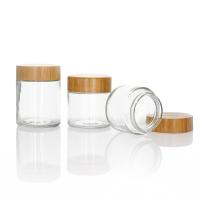Frascos de vidro com tampa de madeira 2oz 3oz 4oz à prova de crianças Recipientes de armazenamento de alimentos à prova de ar