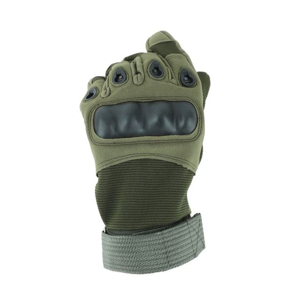 Guantes de mano de cuero de microfibra con nudillos duros de estilo muñeca de gancho y bucle para protección