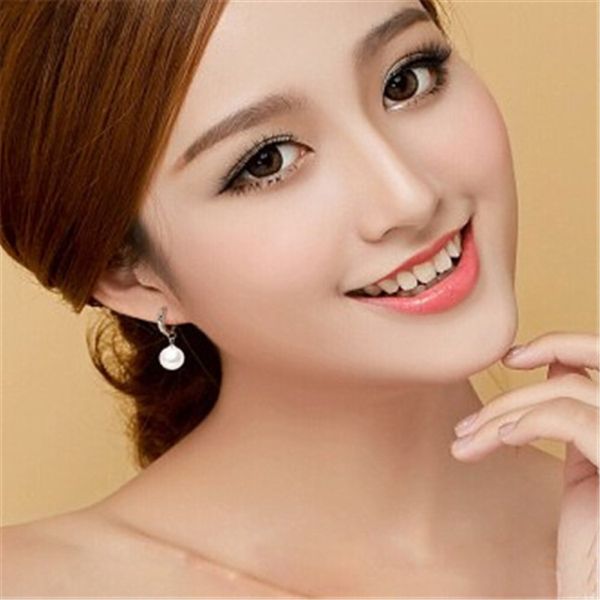 Винтажная платина жемчуга покрыла изготовленные на заказ серьги обруча геометрические для женщин