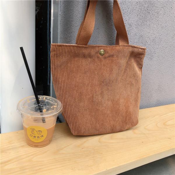 ARTSY CORDUROY BAG CASUAL PORTABLE MINI LADIES CLUTCH BAG VINTAGE CLOTH BAG BENTO BAG