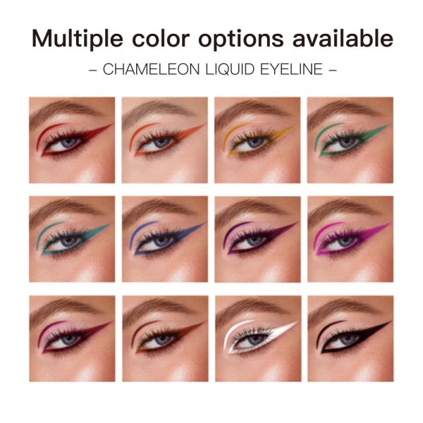 Long-Lasting Waterproof Shimmer Color Shifting Liquid Eyeliner Pen for Daily Makeup