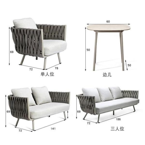 Anti UV Outdoor Rattan Garden Sofa , Luxury Rattan Patio Sofa Furniture