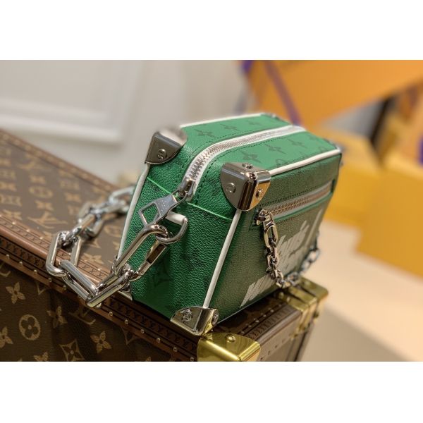 Mini Soft Trunk Chain Bag Monogram Carvas And Leather Luxury Cross-Body Bag Unique Letters Decrocation Box Bag