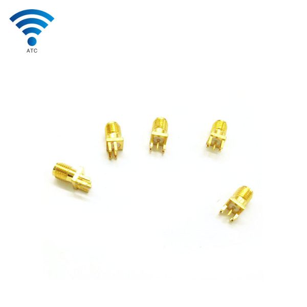 Solder Edge PCB Straight Mount Female Coax Connector , SMA Coaxial Cable Jack