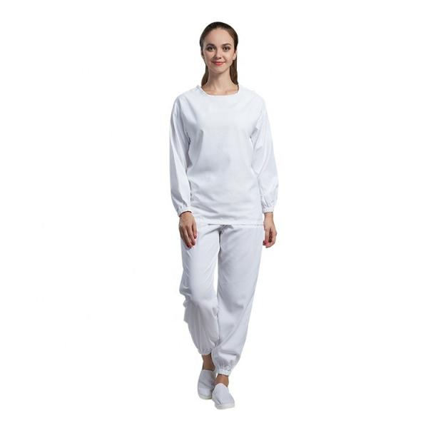 Hospital Surgical Anti Static Garments Used Long Sleeve White Cotton Gown