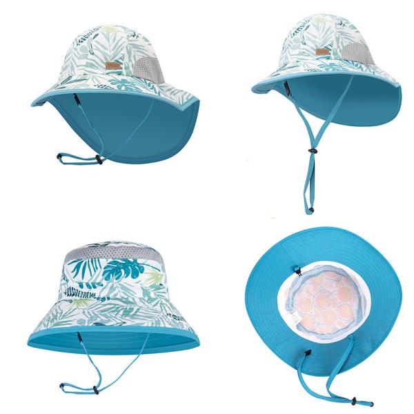 Adjustable 48cm Baby Sun Hat Toddler Swim Beach Pool Cap UPF 50+ Wide Brim
