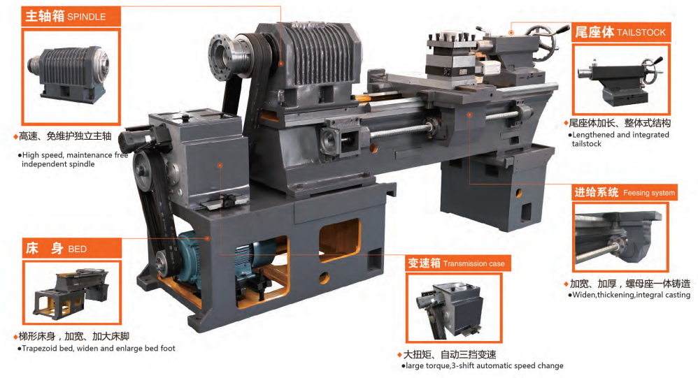 кровать машины CK6140 2500rpm токарного станка CNC шпинделя 5.5kw 66mm плоская