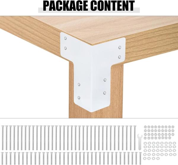Kit de suportes de canto de bancada de trabalho suportes de ângulo de aço resistentes para plataforma de mesa de escritório