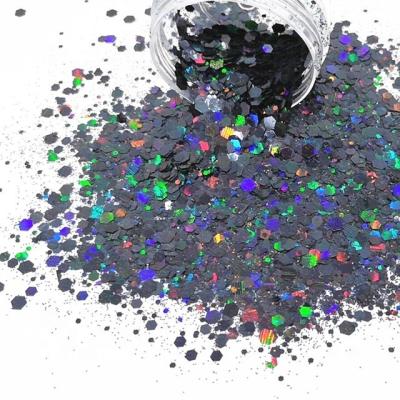 Colorful Glitter Powder Nail Art Crafts Indoor Decorations for Christmas Holiday Holographic Polyester Chunky Mixes Bulk
