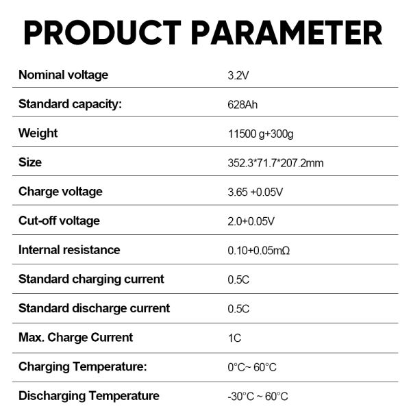EU Stock Grade A EVE MB56 Lifepo4 Battery 3.2V 628Ah Solar System Lithium Battery for Portable Power Station Generator