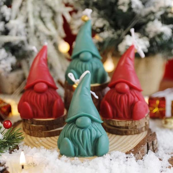 Platinum Silicone Christmas Gnome Candle Molds for DIY Crafts