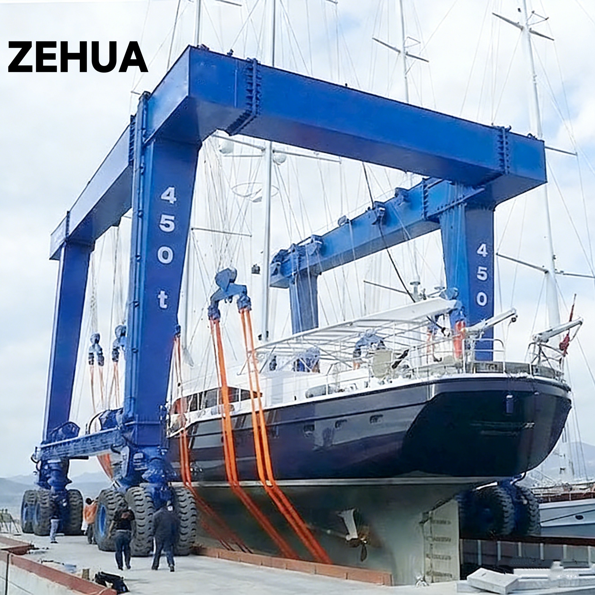 Zehua Crane 20T Marine Boat Lifting Crane Yacht Crane for Ship Vessel Dock Harbor