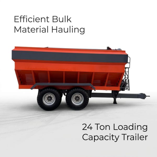 20 Cubes Grain and Fertilizer Transport Trailer with 24T Loading Capacity and 180hp Supporting Power