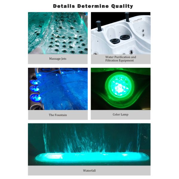 Outside Garden Home Outdoor Acrylic Spa Hot Tub With LED Lights And Bluetooth