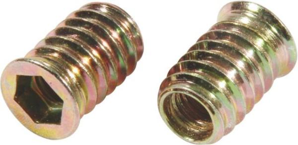 Carbon Steel Flat Head M8 Insert Nut , 5mm Threaded Insert Fine Thread Iron Material