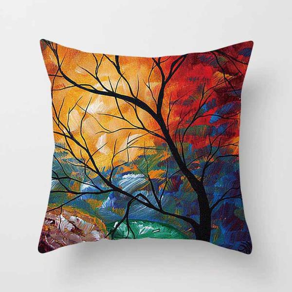 Throw Pillow Covers Hippy Elephant Tree of Life Cushion Cover Throw Floral Printed Pillow Case 18 X 18 Inch Pillowcase