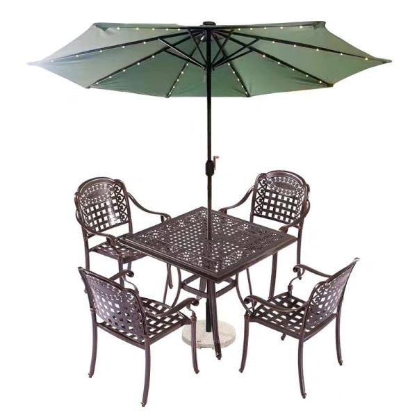 Aluminum Frame Middle Pole Beach Umbrella with Outdoor Foam Cushion and Water-Resistant Fabric